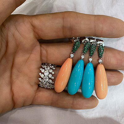 Line Pendant Earrings - by Eda Çetin