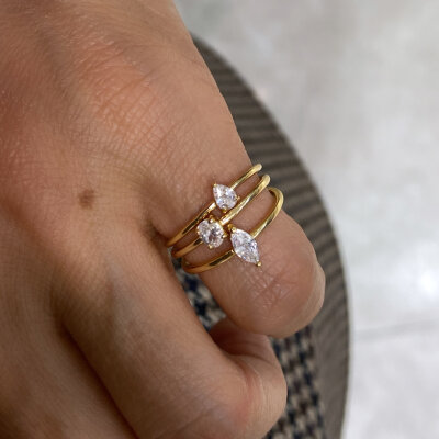 Little Finger Ring - Teardrop - by Eda Çetin