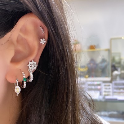 Liza Stone Hoop Earrings - Thumbnail