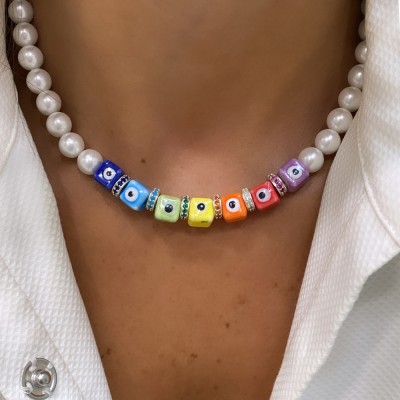 Lola Color Pearl Necklace - Thumbnail