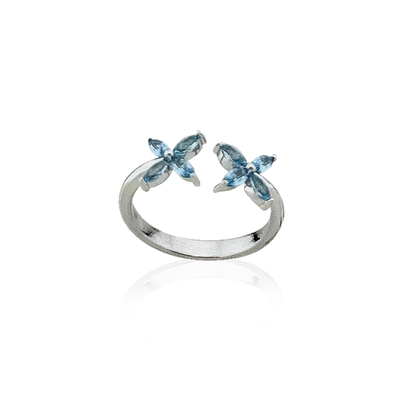 London Blue Double Marquise Ring