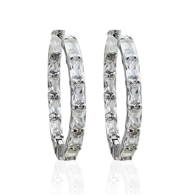 by Eda Çetin - Lorenz Baguette Hoop Earrings