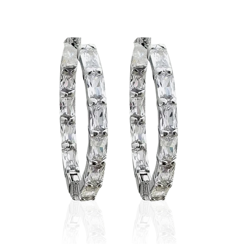 Lorenz Baguette Hoop Earrings