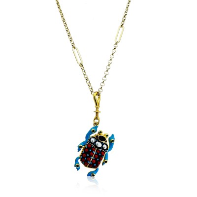 Lucky Ladybug Collection Necklace - Thick Chain - Thumbnail