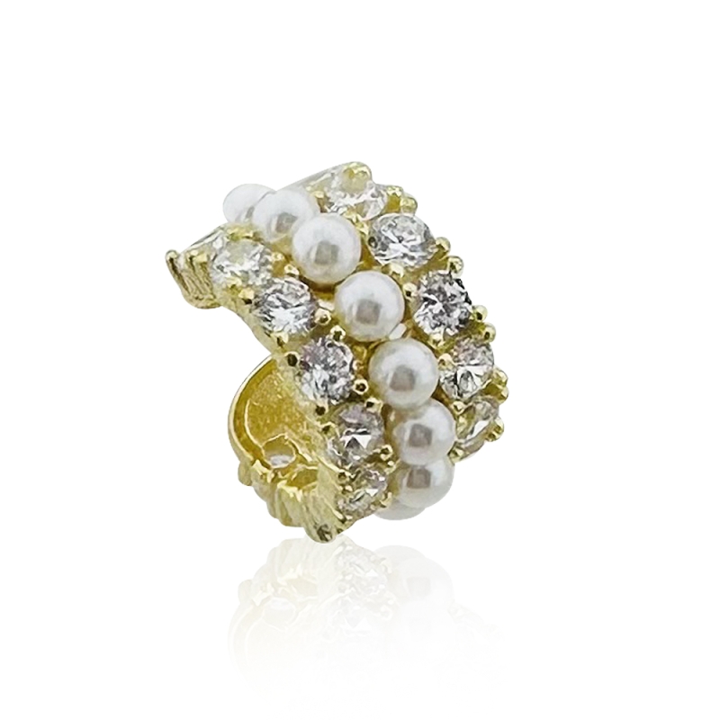 Luve İncili Taşlı Kıkırdak Küpe - 3