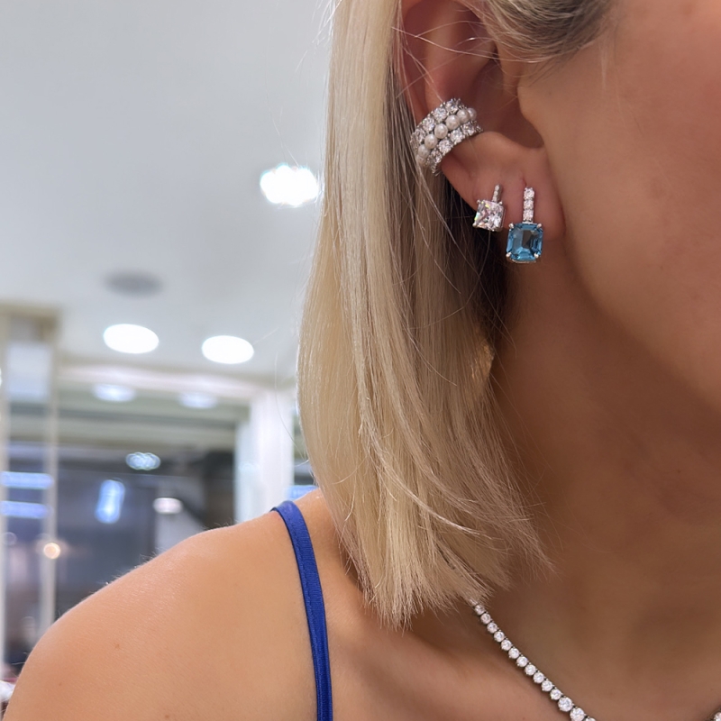 Luve Pearl and Stone Cartilage Earrings - 2