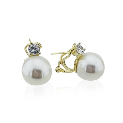 Luve Pearl Solitaire Earring - Thumbnail