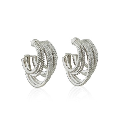 Luzia Stone Hoop Earrings - Thumbnail