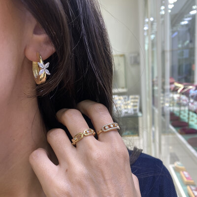 Luzia Stone Hoop Earrings - by Eda Çetin
