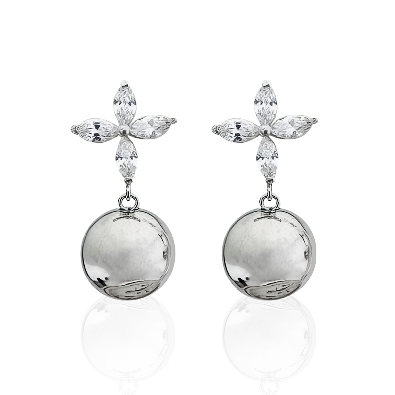 Marquise Ball Pendant Earrings