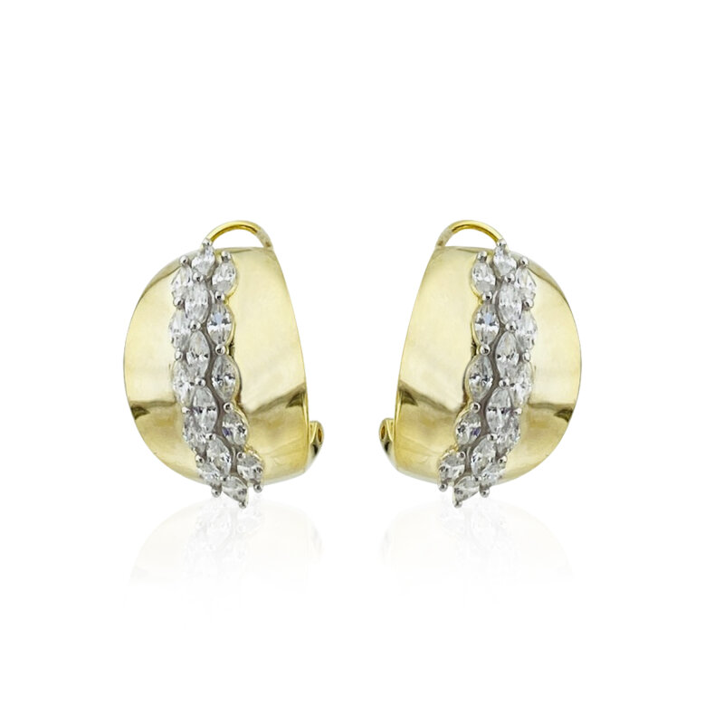 Marquise Earrings with Hoop - 1