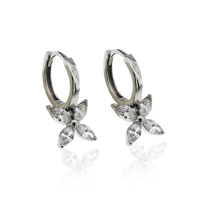 Marquise Hoop Earrings - Medium