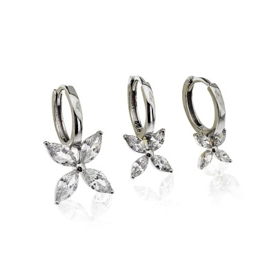 Marquise Hoop Earrings - Small - Thumbnail