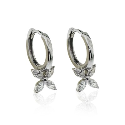 Marquise Hoop Earrings - Small - Thumbnail
