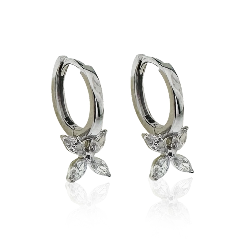 Marquise Hoop Earrings - Small