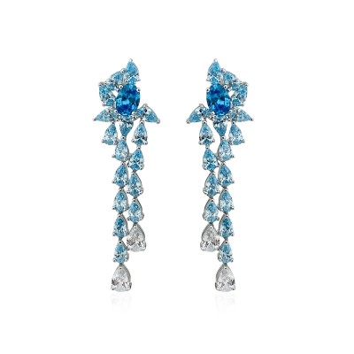 by Eda Çetin - Martina Blue Stone Pendant Earring