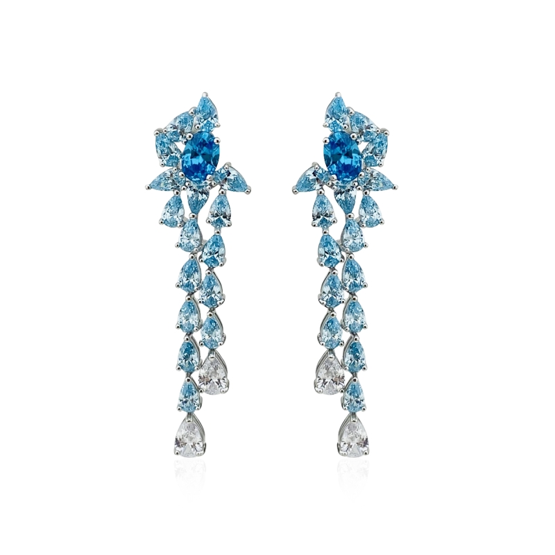 Martina Blue Stone Pendant Earring