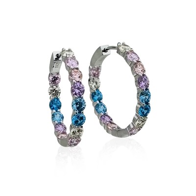 by Eda Çetin - Martina Colorful Stone Hoop Earrings