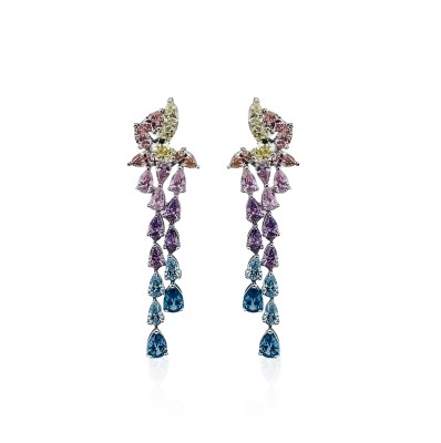 by Eda Çetin - Martina Colorful Stone Pendant Earrings