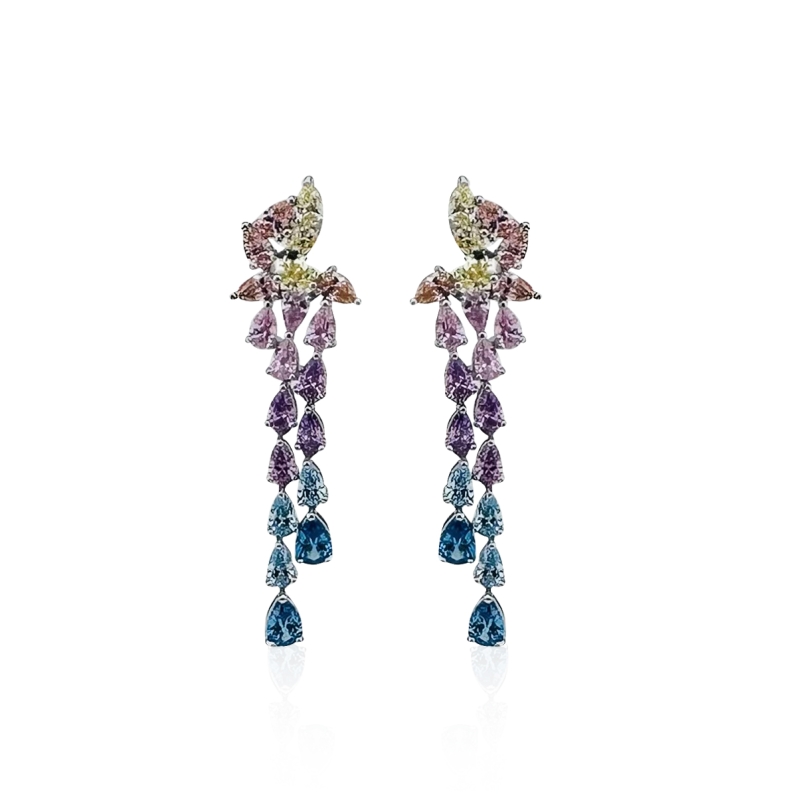 Martina Colorful Stone Pendant Earrings
