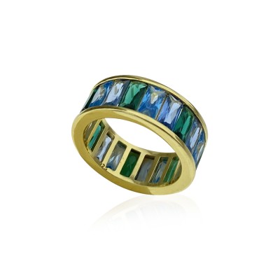 Meis Colored Baguette Ring - Thumbnail