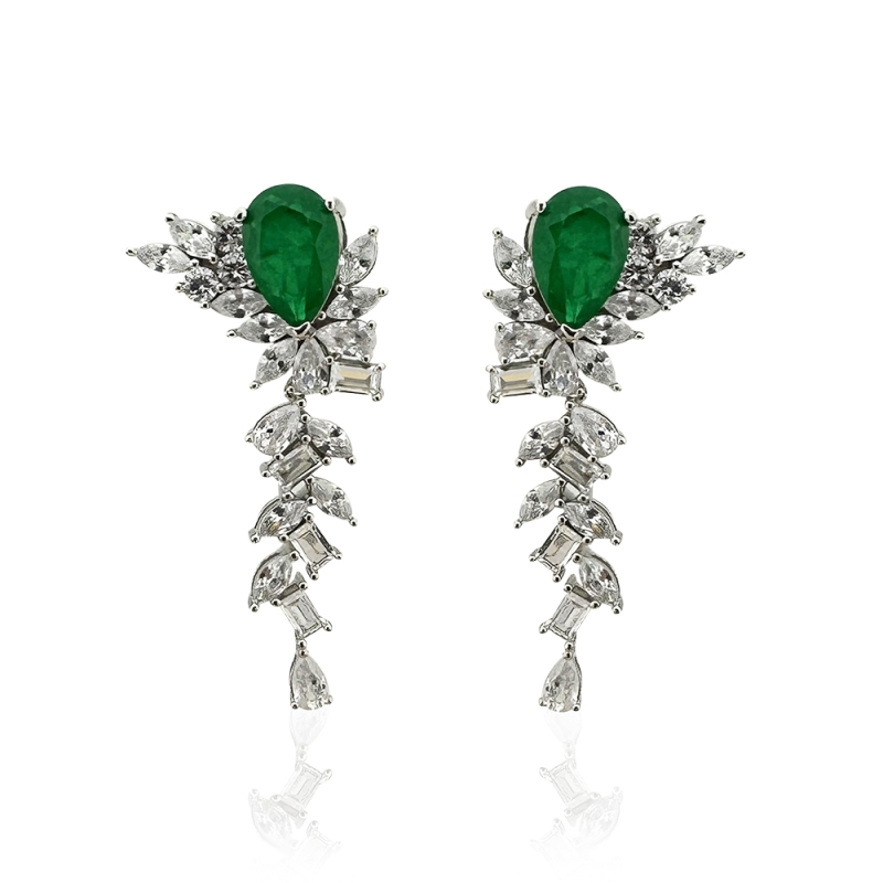 Meri Green Stone Earrings
