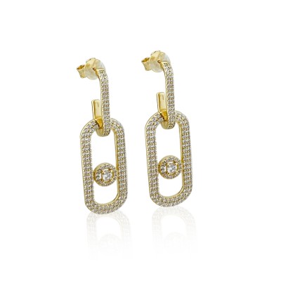 Merina Big Stone Earrings - Thumbnail