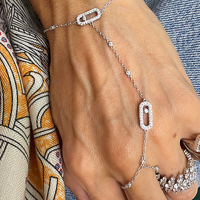 Merina Jeweled Hand Chain Bracelet - by Eda Çetin