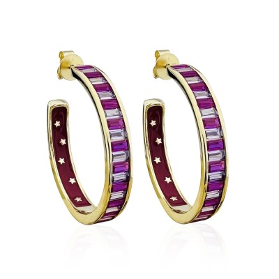 byEdaÇetin - Mia Enamel Stone Hoop Earring (1)