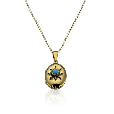 by Eda Çetin - Milan Medallion Necklace - Turquoise