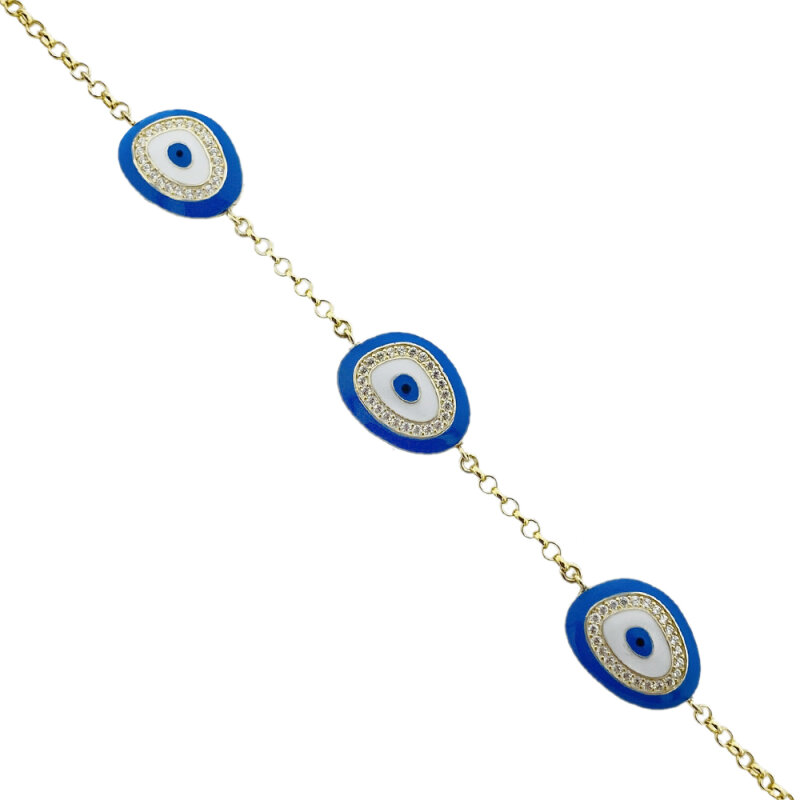 Mine Evil Eye Bead Bracelet - Triple - 1