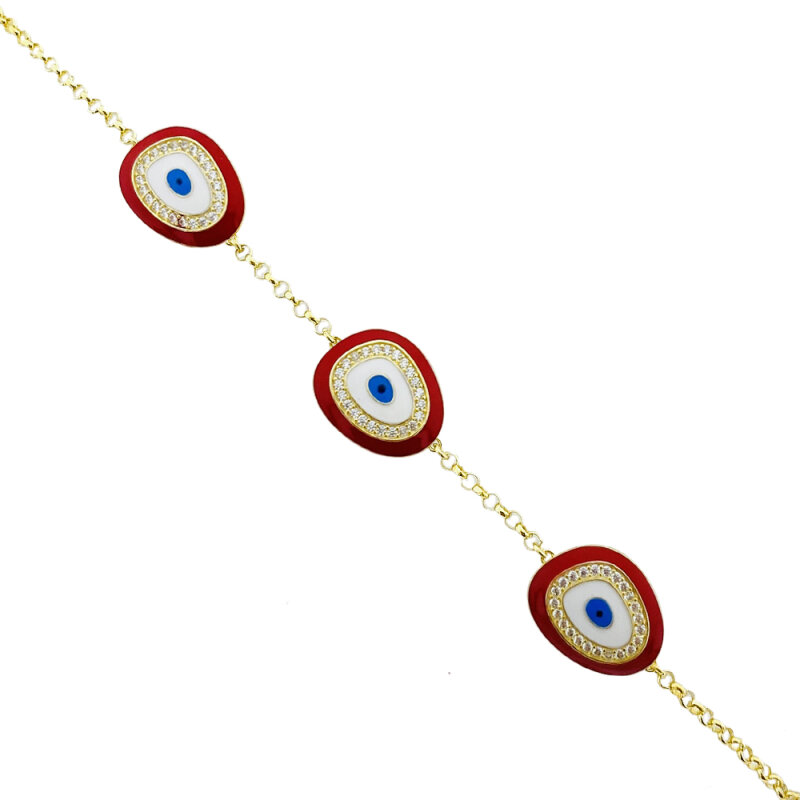 Mine Evil Eye Bead Bracelet - Triple - 4
