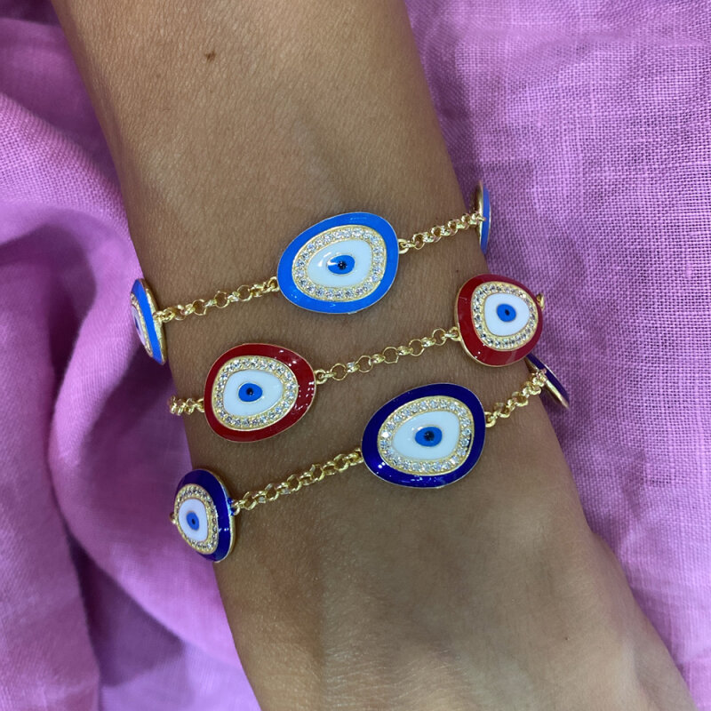 Mine Evil Eye Bead Bracelet - Triple - 2