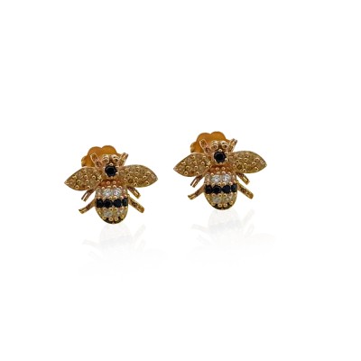 Mini Bee Earrings - Colorful - Thumbnail