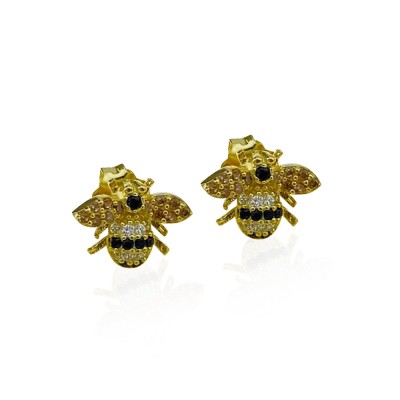 Mini Bee Earrings - Colorful - Thumbnail