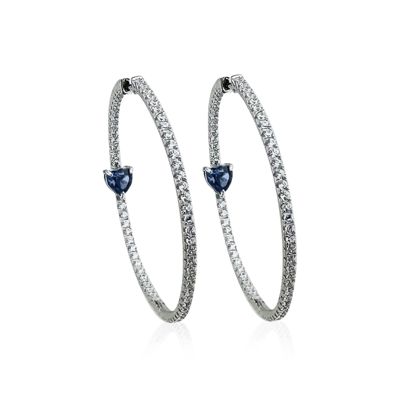 Mini Heart Earrings in Hoop - 3