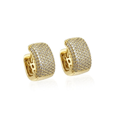 Mini Hoop Earrings with Frequent Stones - by Eda Çetin