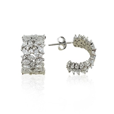 Mini Marquise Hoop Earrings - Thumbnail