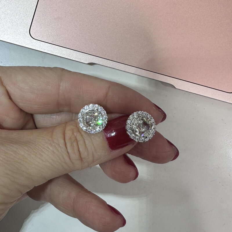 Moissanite Classic Setting Solitaire Earring - 2