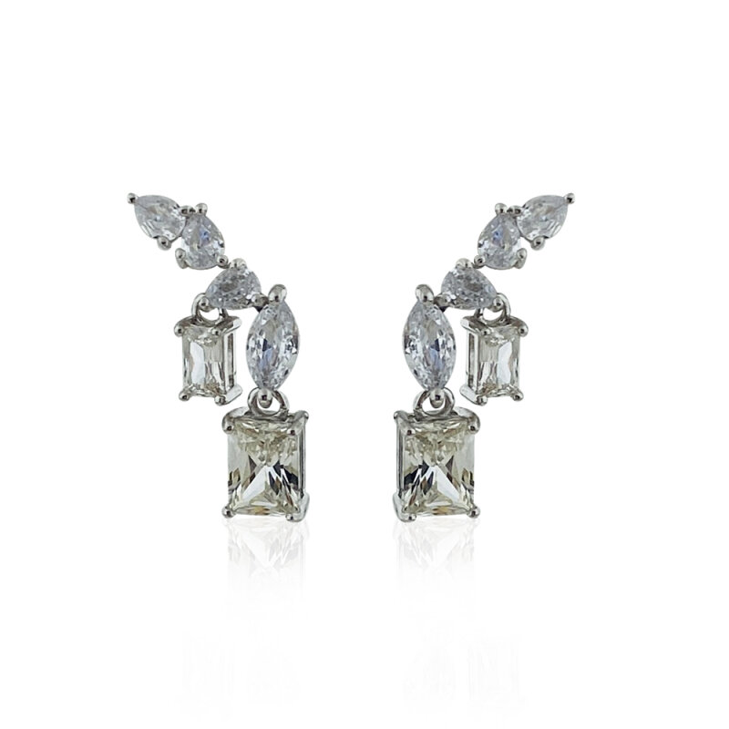 Moissanite Cluster Earrings - 1