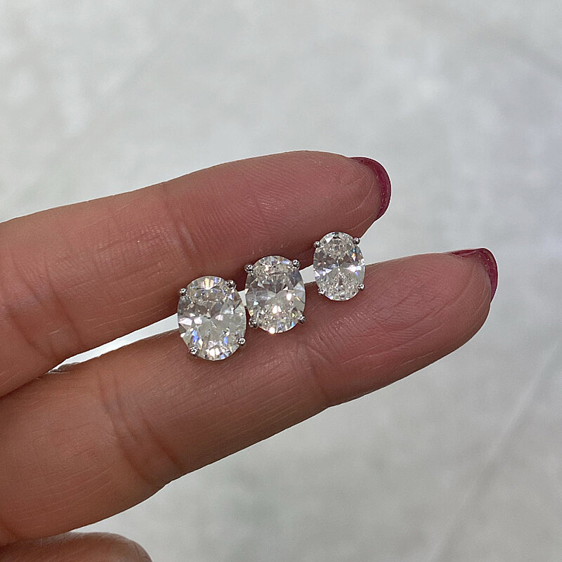 Moissanite Drop Earrings - 3 Carat - 2