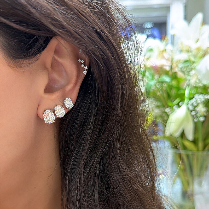 Moissanite Drop Earrings - 3 Carat - 1