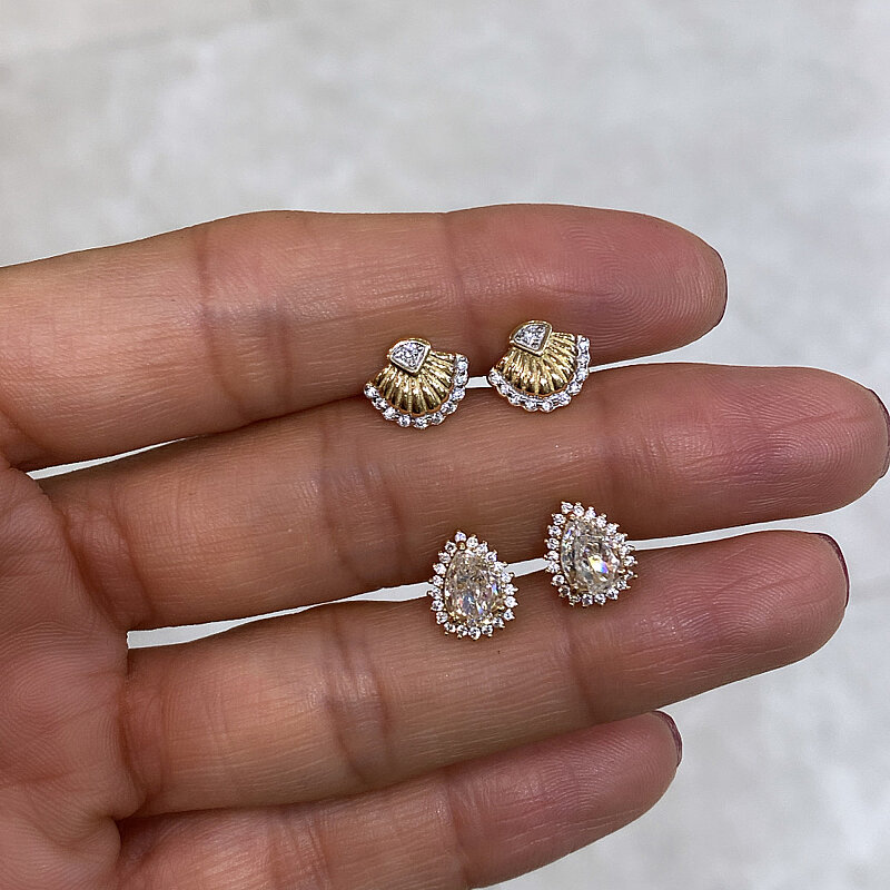 Moissanite Drop Earrings - 2