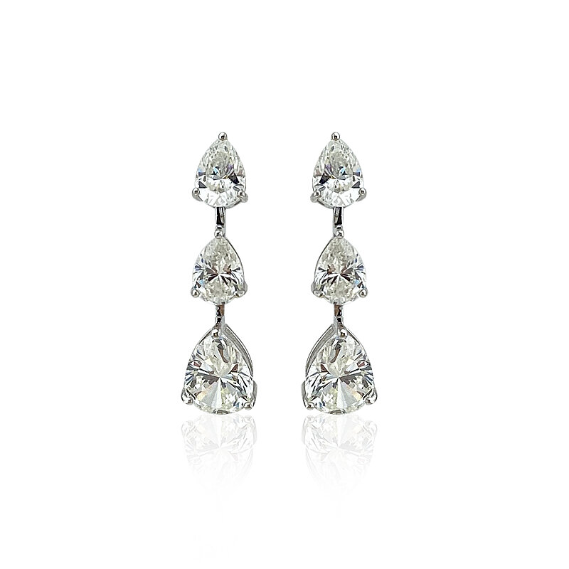 Moissanite Drop Earrings - 1
