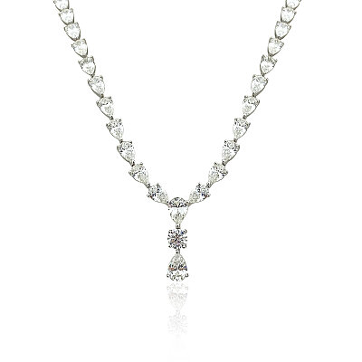 Moissanite Drop Waterway Necklace - by Eda Çetin