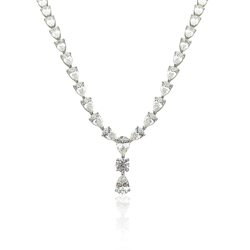 Moissanite Drop Waterway Necklace - 1