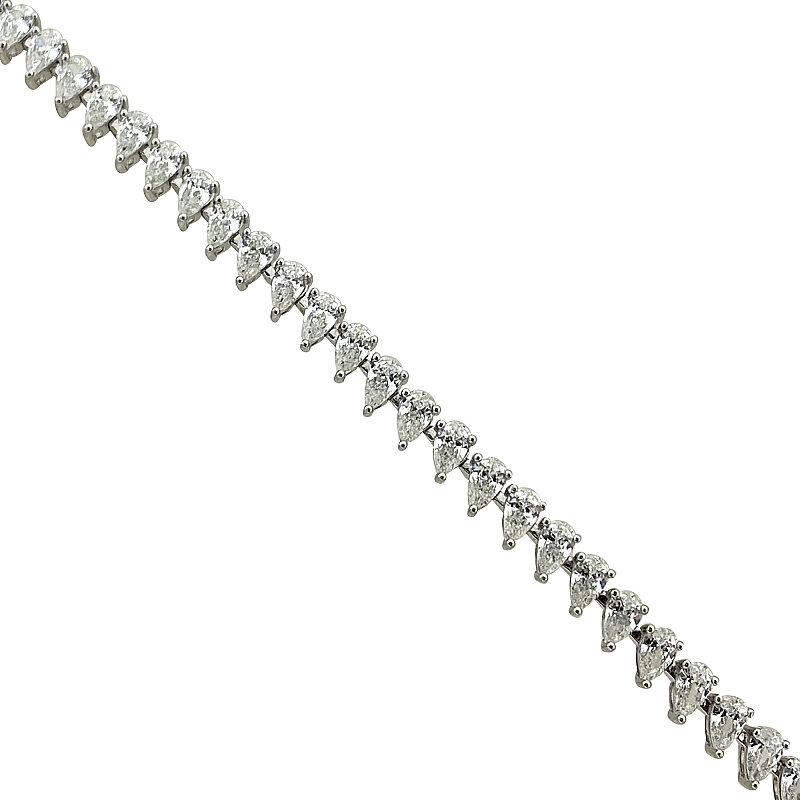 Moissanite Filigree Teardrop Eternity Bracelet - 1