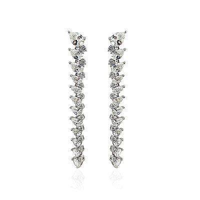 Moissanite Floating Drop Earrings - by Eda Çetin
