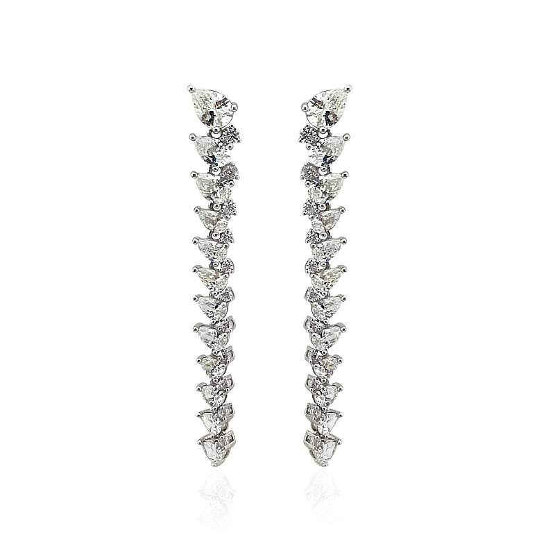 Moissanite Floating Drop Earrings - 1