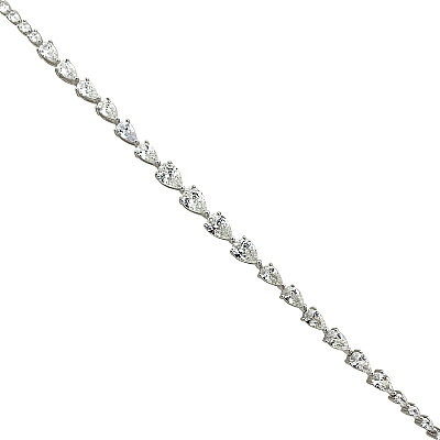 Moissanite Graduated Teardrop Tennis Bracelet - by Eda Çetin